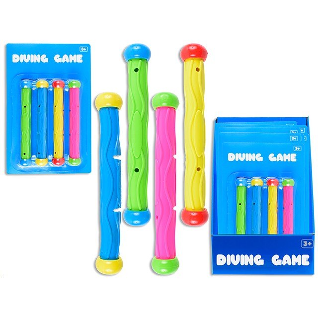 Swimming Diving Sticks 4pk 17cm 2-Tone