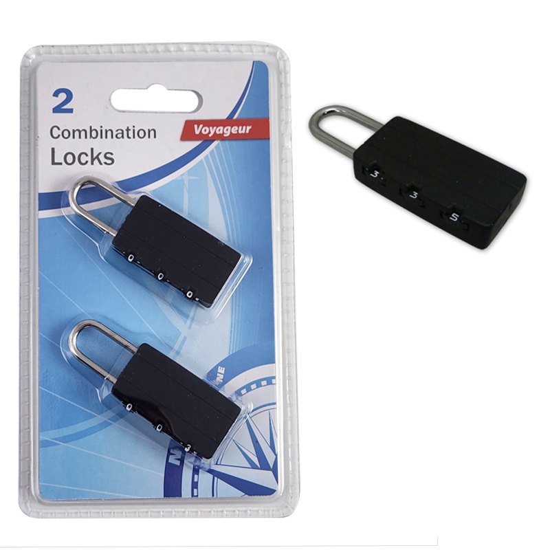 Travel 2pk 3-Combination Padlocks