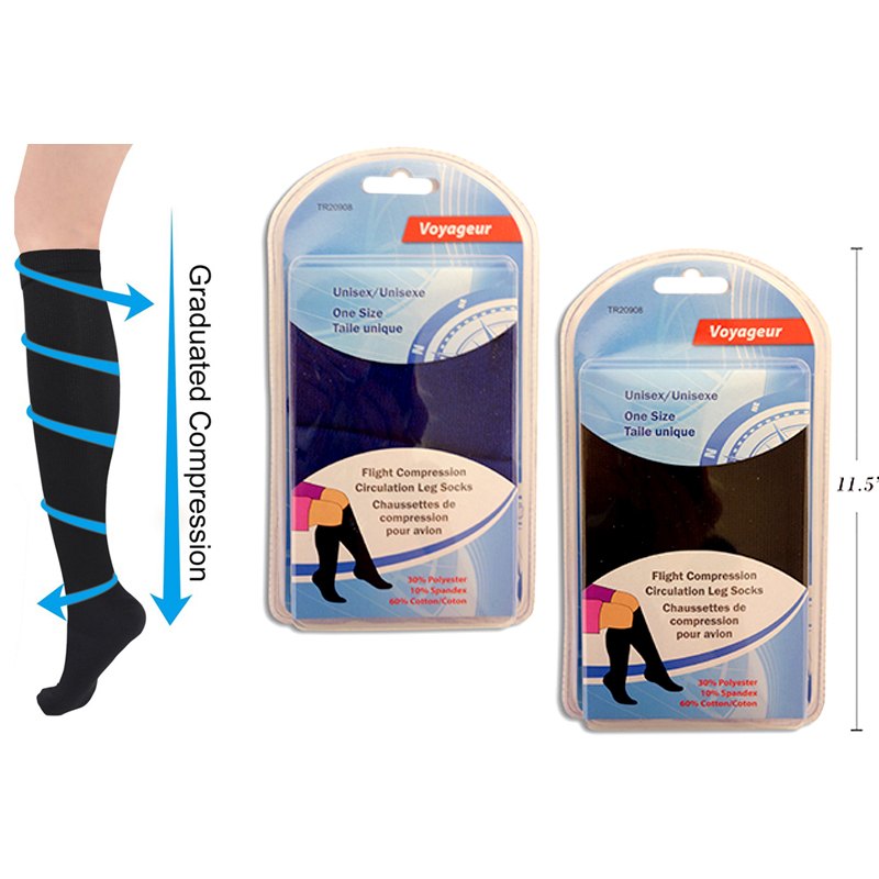 Travel Flight Compression Circulation Leg Socks Assorted Colours