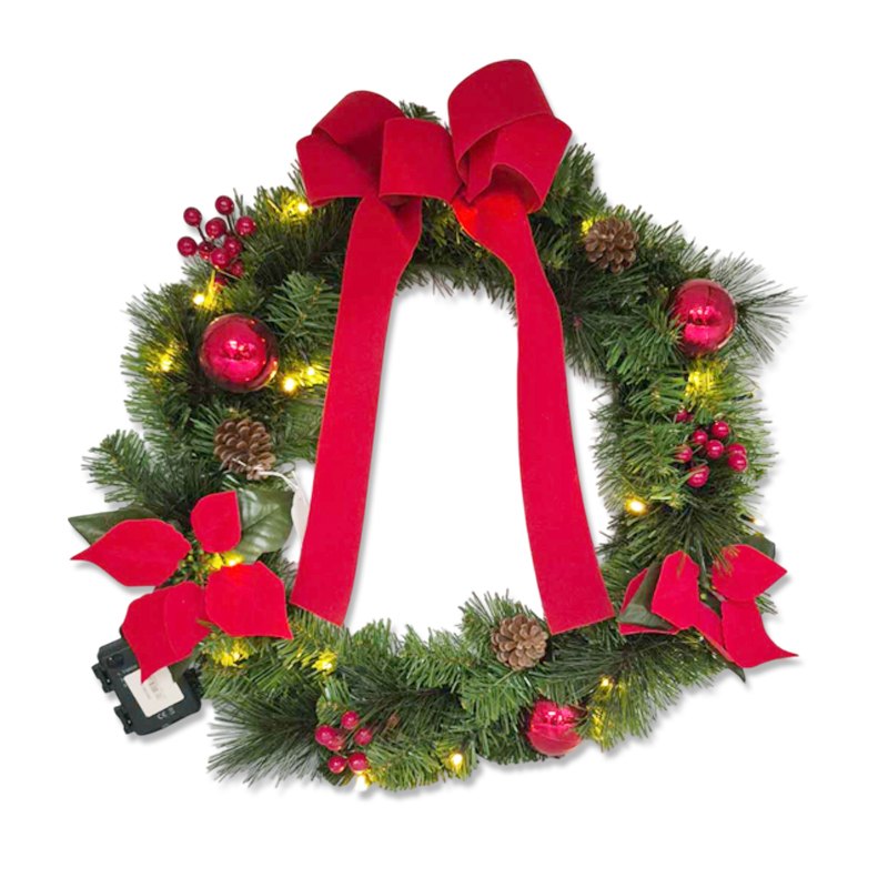 Christmas Wreath 50cm 100TIPS with 20 LED (bo)