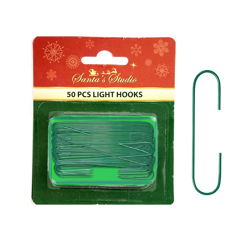 Christmas Hooks 6.35cm 50pc Green