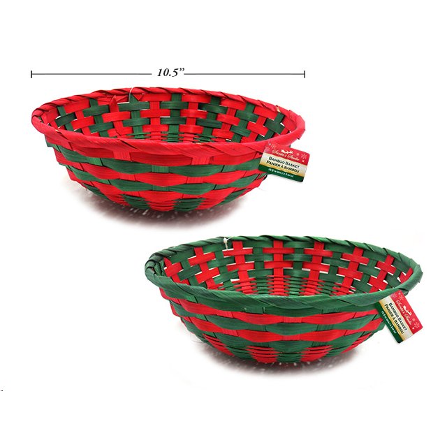 Christmas Bamboo Basket 27cm