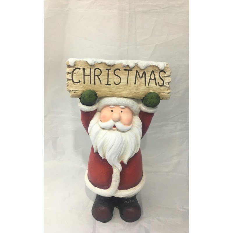 Santa with Christmas Sign 26.8X18.4X48.4CMH