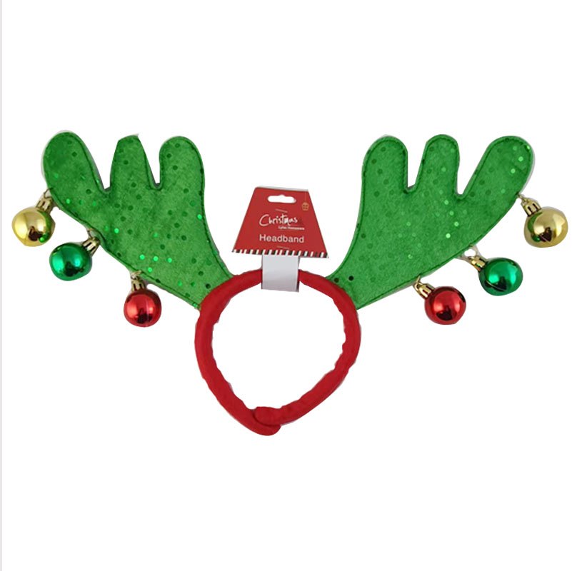 Christmas Headband Antler Green with Balls