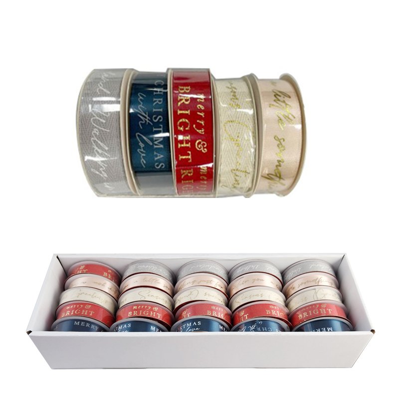 Christmas Ribbon 2CMX2.7CM Satin with Wording