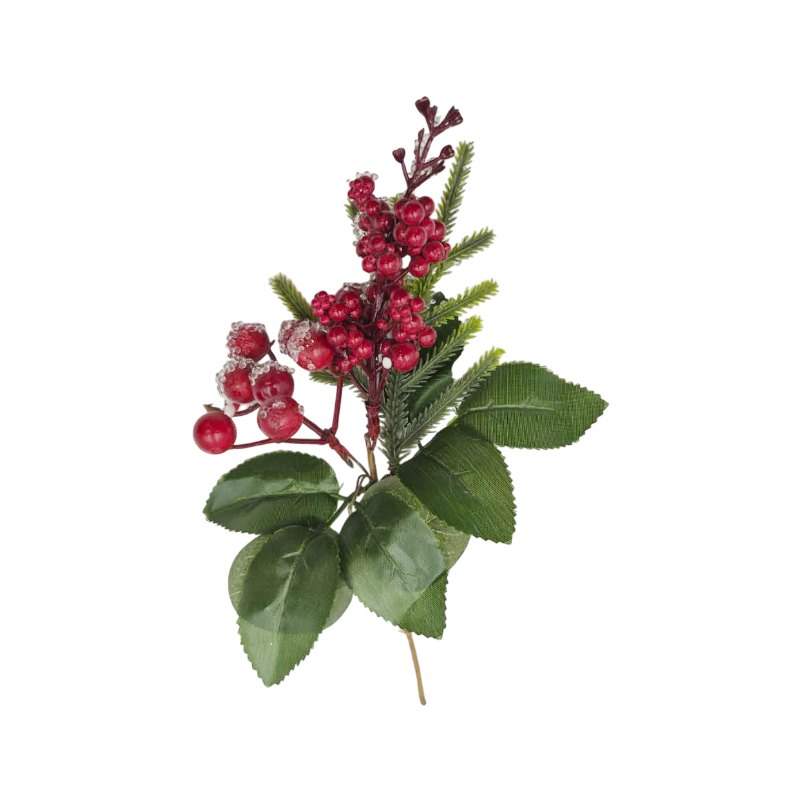 Christmas Berries & Leaves Pick 14x23cm