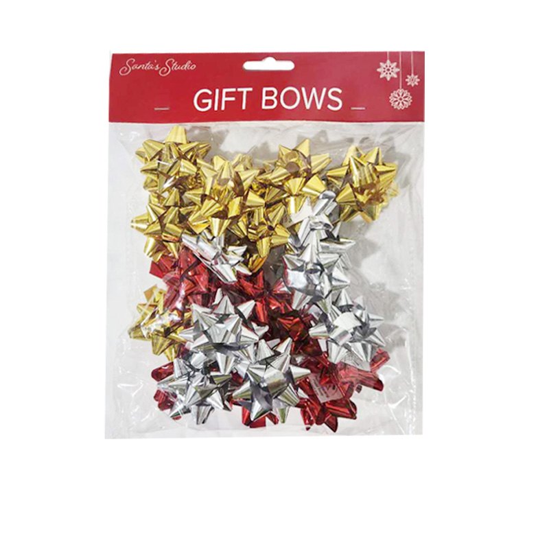 Christmas Gift Bows 24pk 5cm Assorted Colours