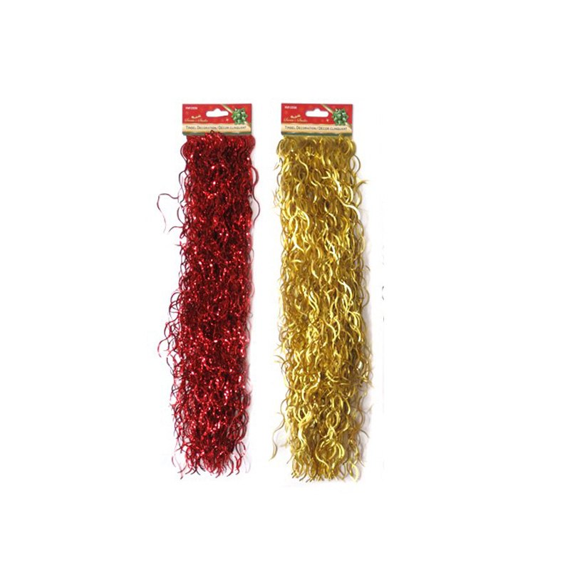 Christmas Tinsel Wavy 46x46cm Assorted
