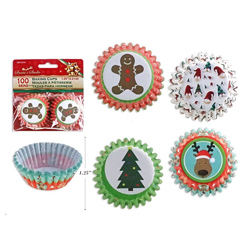Christmas Baking Cups 100pk 3.2/7.6cm