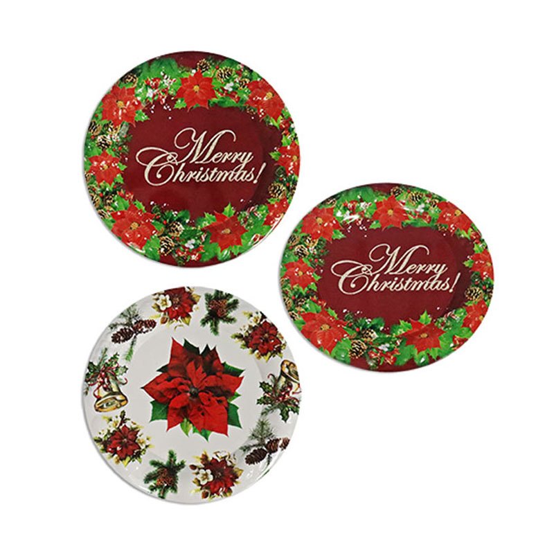Christmas Plate Round 37.5cm 2 Assorted
