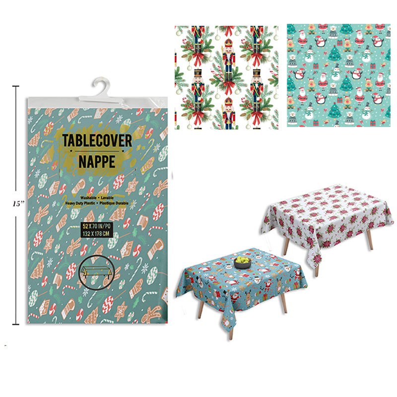 Christmas Table Cloth Flannel Backed 52x72" 40GSM