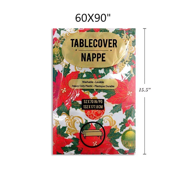 Christmas Table Cloth 60x90" Flannelback 70GSM
