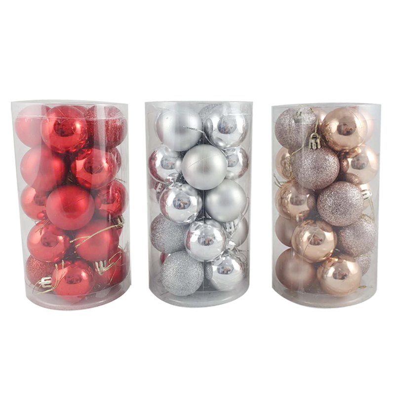 Christmas Bauble 4cm 20pk Shiny/matt/glitter Assorted Tube: 9.5DIAX17.5CMH