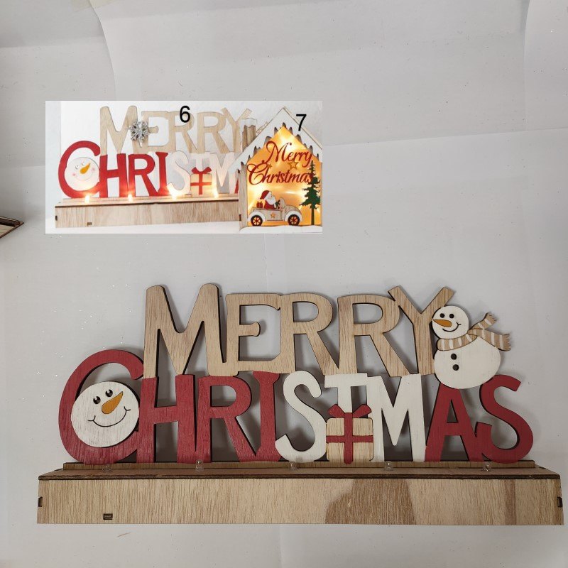 Wooden Light UP Merry Christmas Sign 30x14.5x5cm