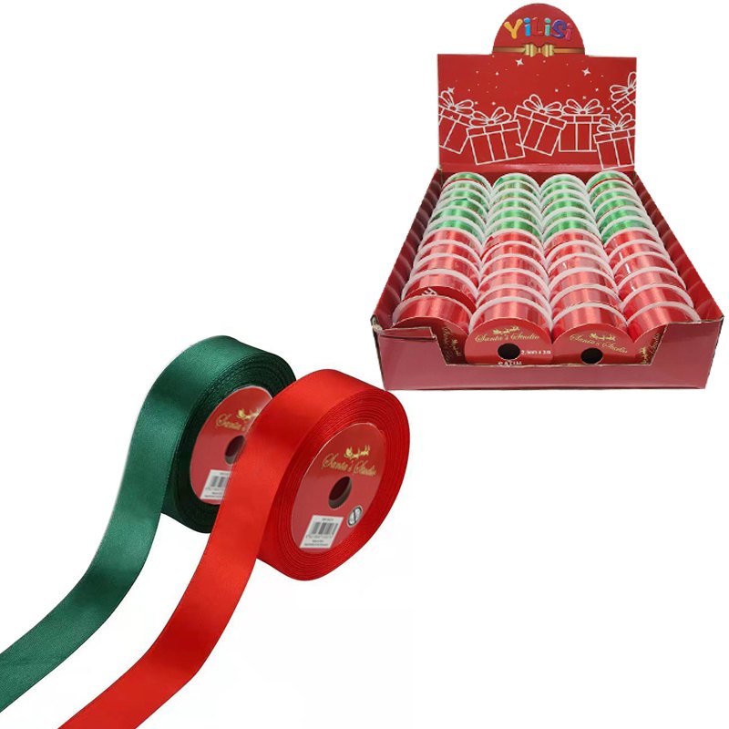 Christmas Ribbon Satin 2.5CMX3M Red/green