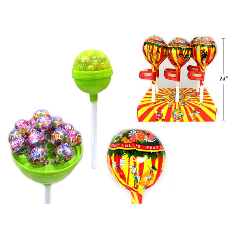 Christmas Lollipops 12pc 11g in Giant Plastic Lollipop Container