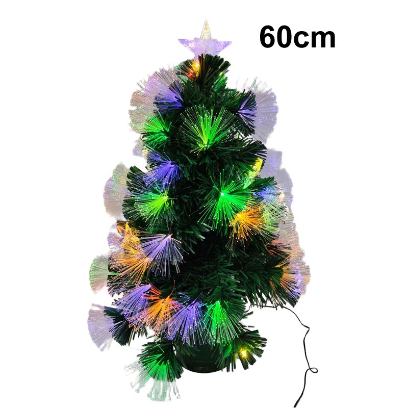 Christmas Tree Fibre Optic Green with Star Warmwhite/rgbw 60cm