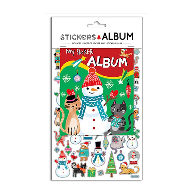 Christmas Stickers Album Set 15x13cm Sticker Album + 1SHEET 23x15.5 Stickers
