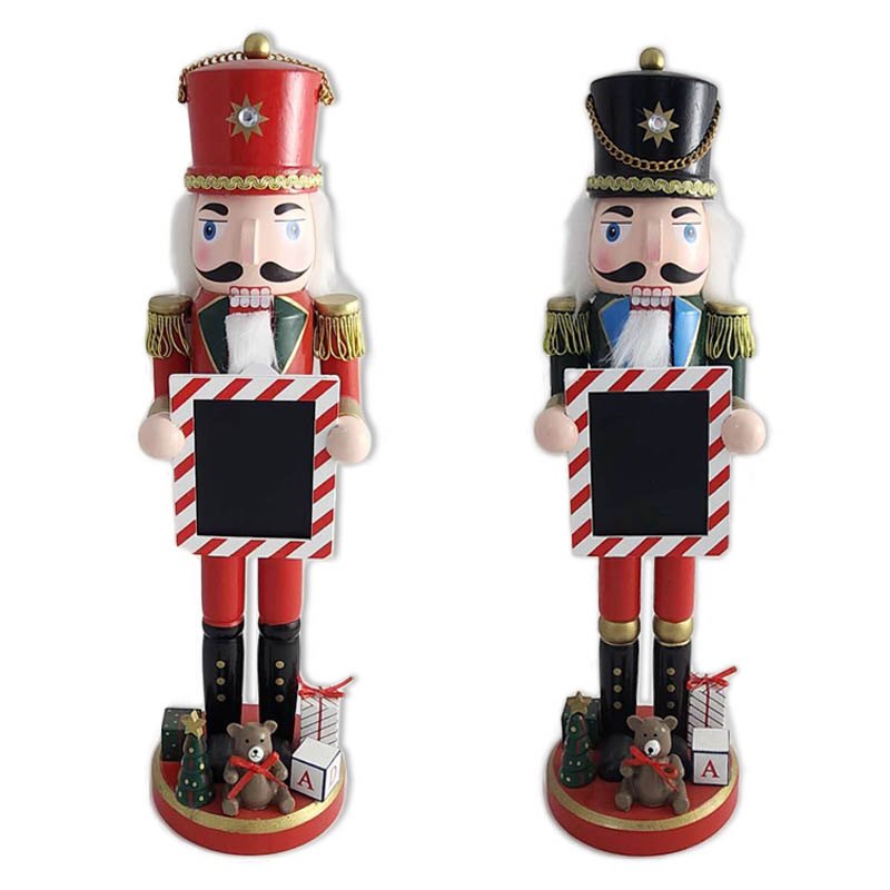 Christmas Wood Nutcracker 10.5x38cm with Blackboard