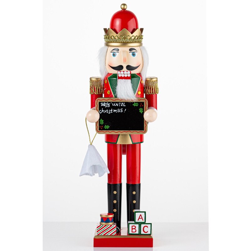 Christmas Wood Nutcracker 9x8x38cm with Blackboard