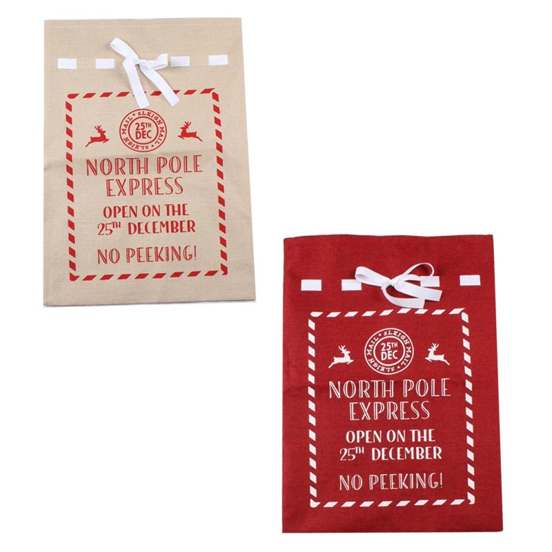 Christmas Sack Hessian 50x70cm Assorted Colours