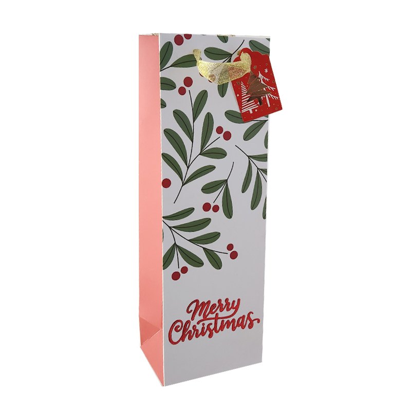 Christmas Gift Bag Holly & Berry Bottle 36x12x9cm
