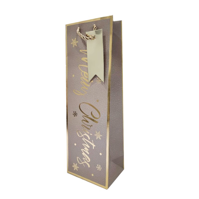 Christmas Gift Bag Gold Bottle 36x12x9cm