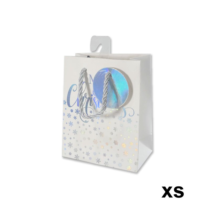 Christmas Gift Bag Holographic XS 11.1x13.7x6.2cm