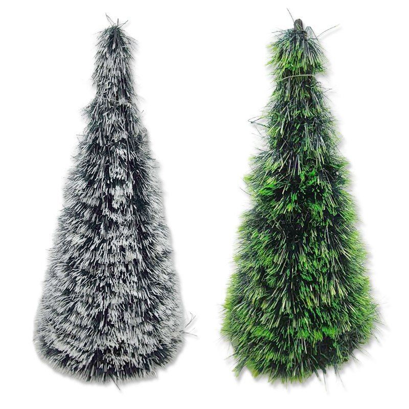 Christmas Tinsel Mini Tree 20x48cmH 2 Assorted
