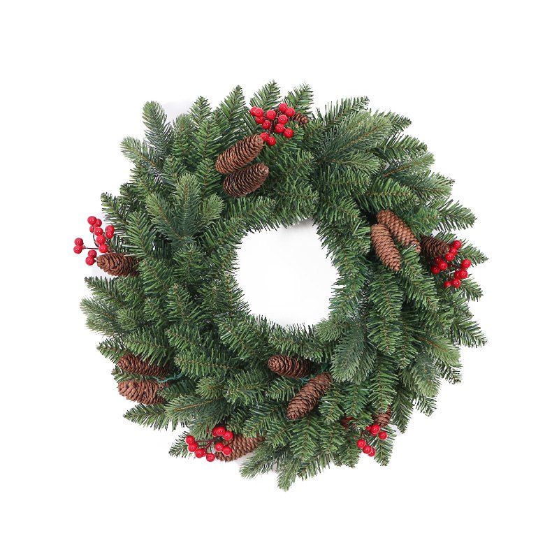 Christmas Wreath PE + Cone & Berries 50cm 98tips