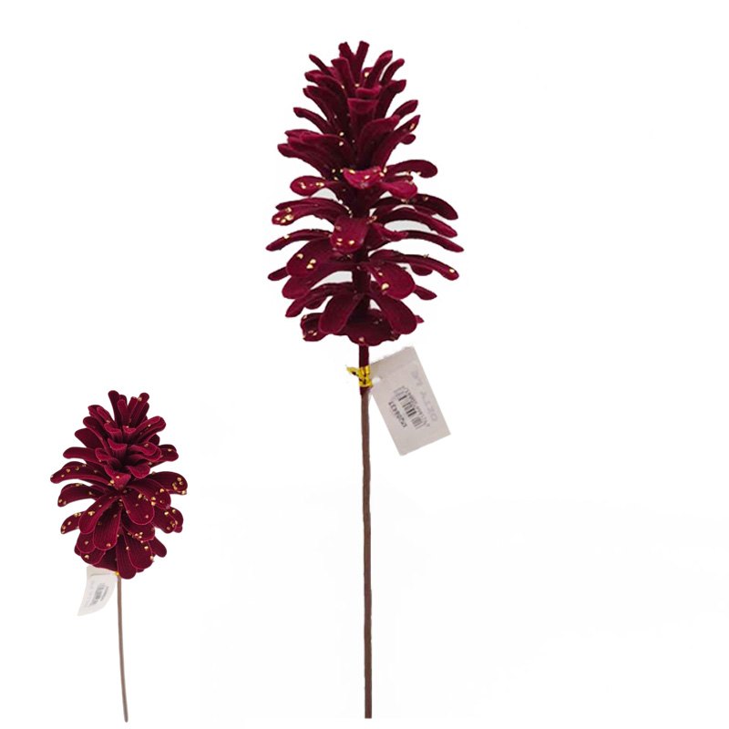 Christmas Cone Pick 42cm Burgundy