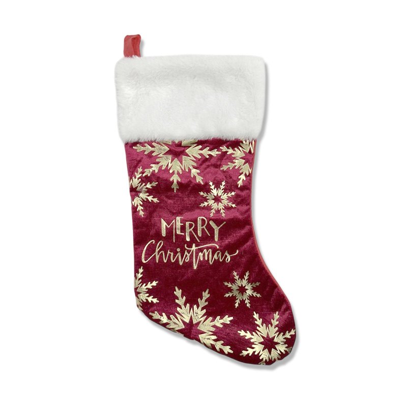 Christmas Stocking Velvet 45cm "Merry Christmas"