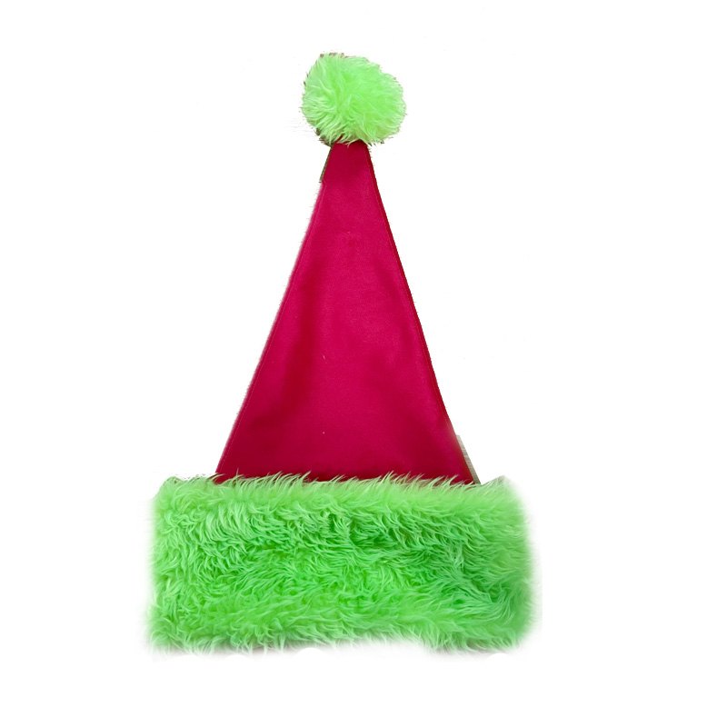 Christmas Santa Hat Grinchmas Plush with Green Fur