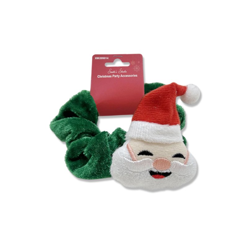 Christmas Hair Scrunchie Plush Santa Face