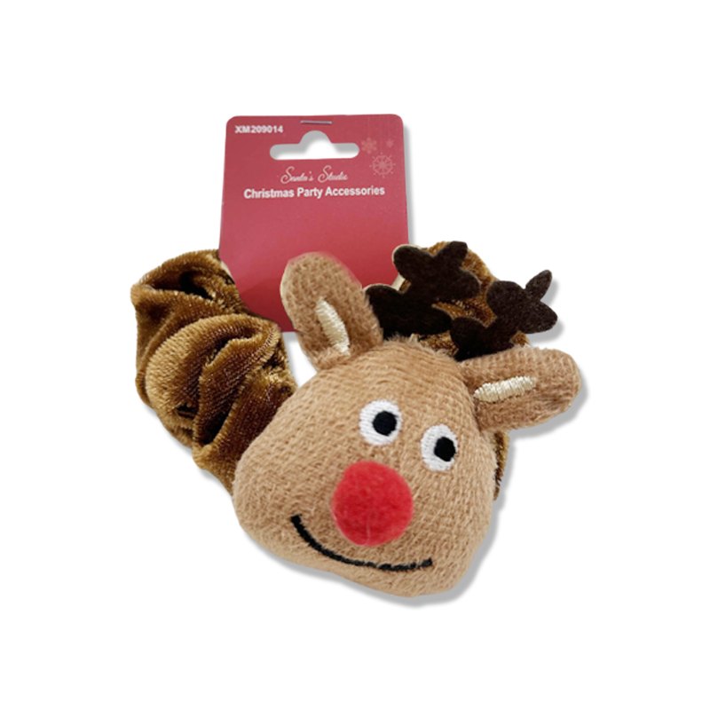 Christmas Hair Scrunchie Plush Deer Face