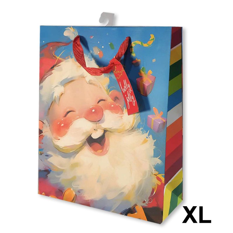 Christmas Gift Bag Happy Santa XL 33x45x12.7cm