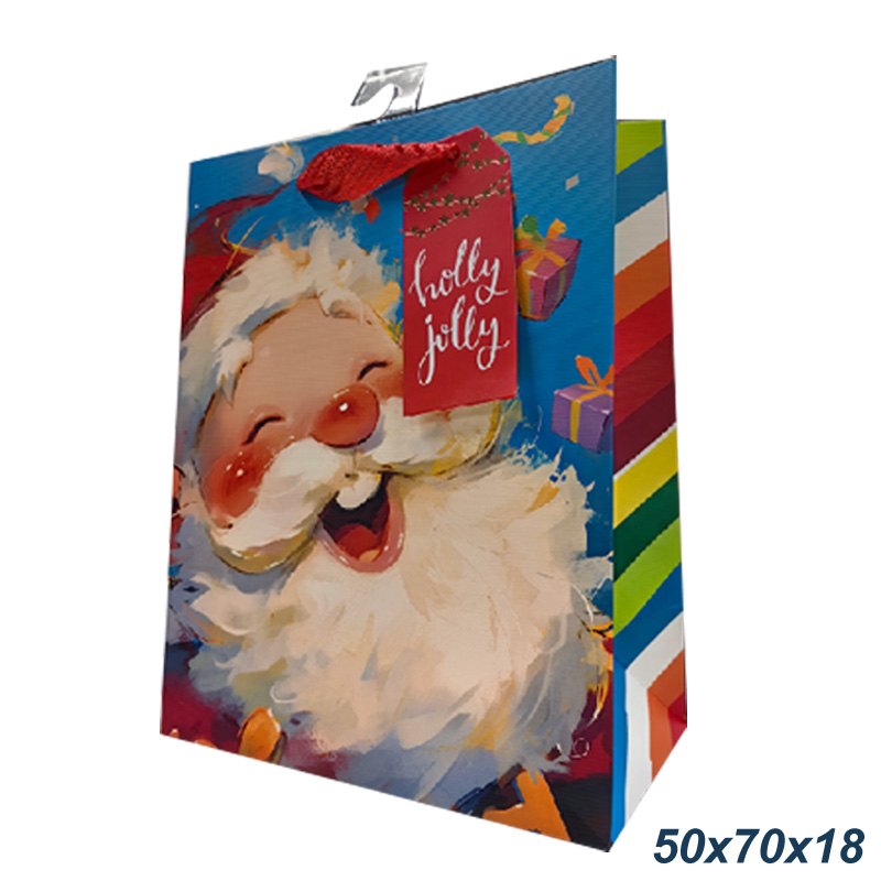 Christmas Gift Bag Happy Santa 50x70x18cm