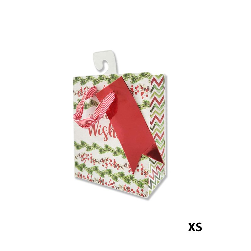 Christmas Gift Bag Embossed Paper XS 11.1x13.7x6.2cm