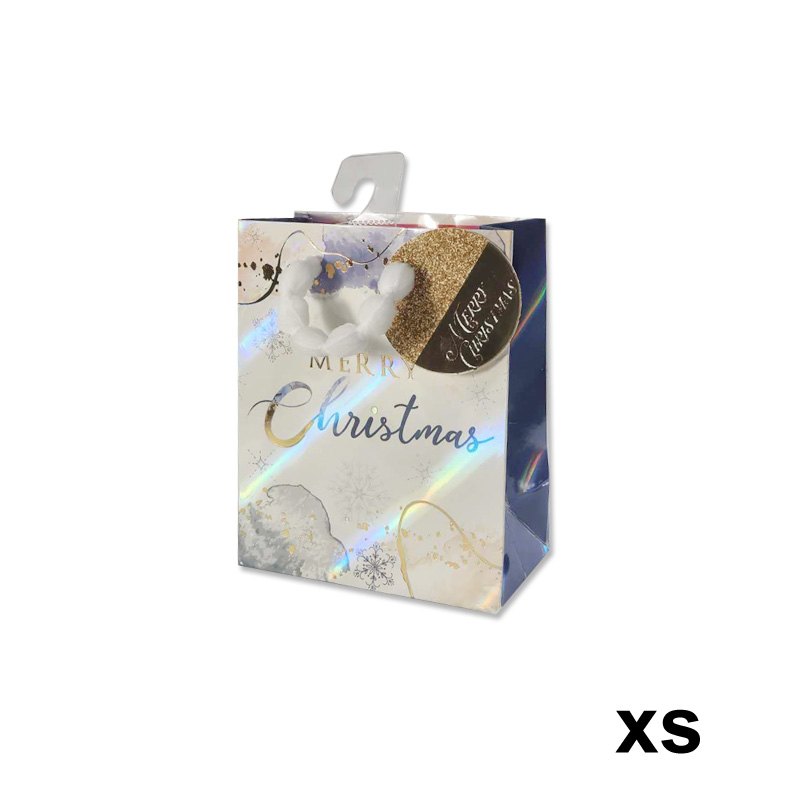 Christmas Gift Bag Laser Merry XS 11.1x13.7x6.2cm