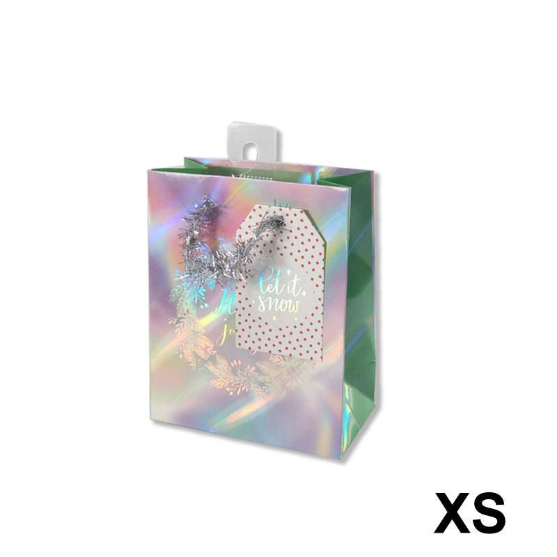 Christmas Gift Bag Laser Holly XS 11.1x13.7x6.2cm