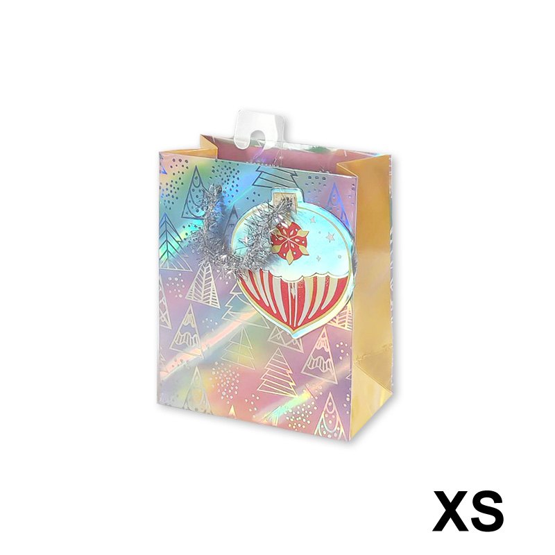 Christmas Gift Bag Laser Trees XS 11.1x13.7x6.2cm