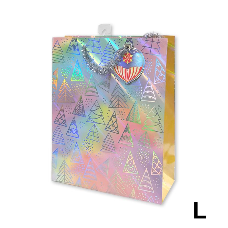 Christmas Gift Bag Laser Trees L 26x32x10cm