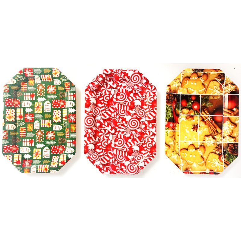 Christmas Printed Serving Plate 34.4x23cm 220g