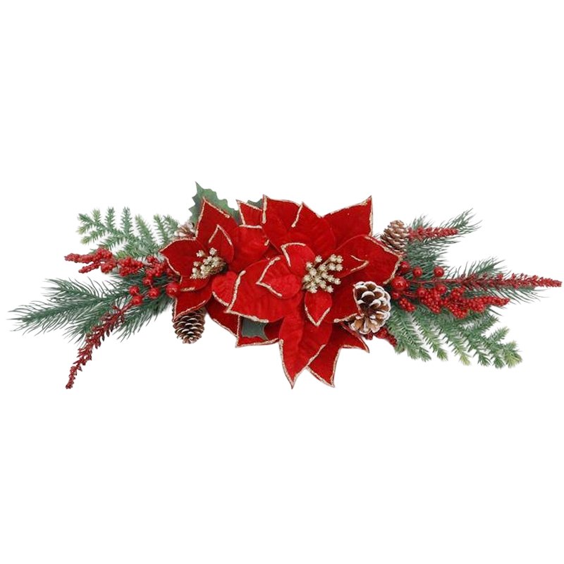 Christmas Pine Flower Swag with Berry & Cone 55cm