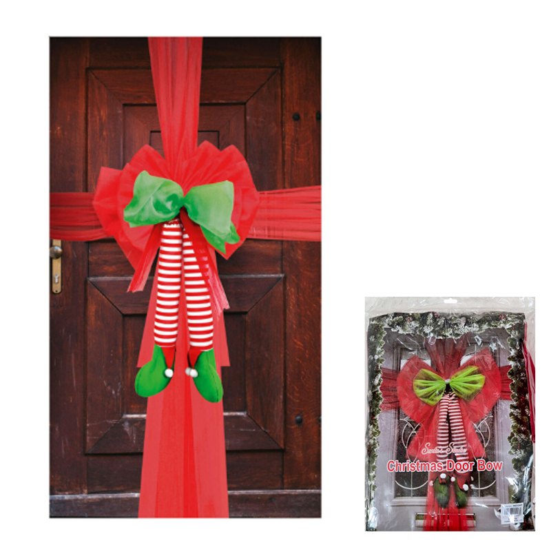 Christmas Door Bow Elf Legs