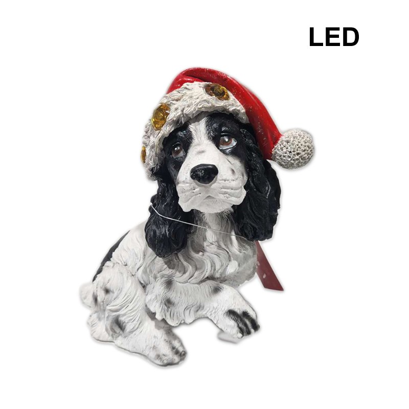 Resin Christmas Dog 20x13x23cm with Light