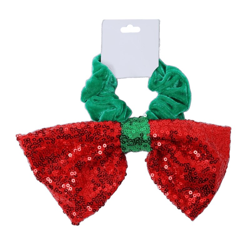 Christmas Hair Scrunchy Sequin Bow