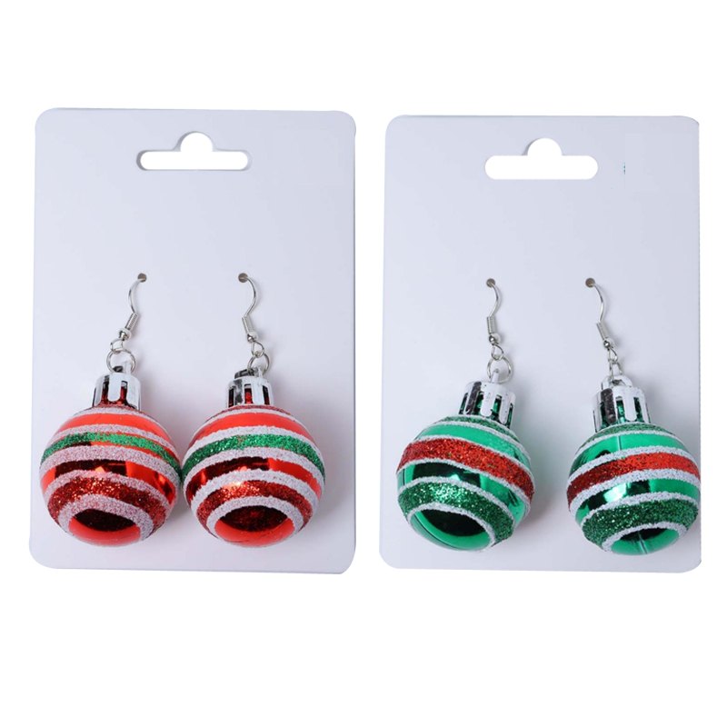 Christmas Earrings Coloful Disco Ball Dsn 1pair 2 Assorted