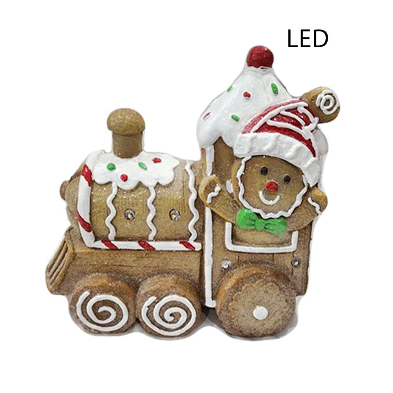 Christmas Mgo Gingerman Train 29.5x13x28.5cm +led
