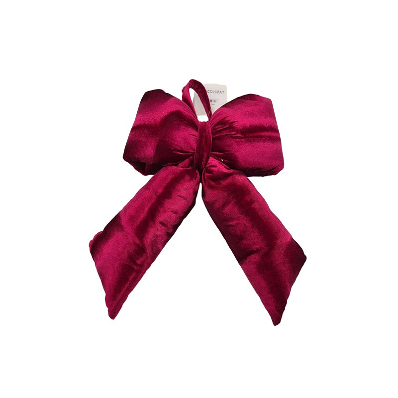 Christmas Puffy Bow Burgundy 22x30cm